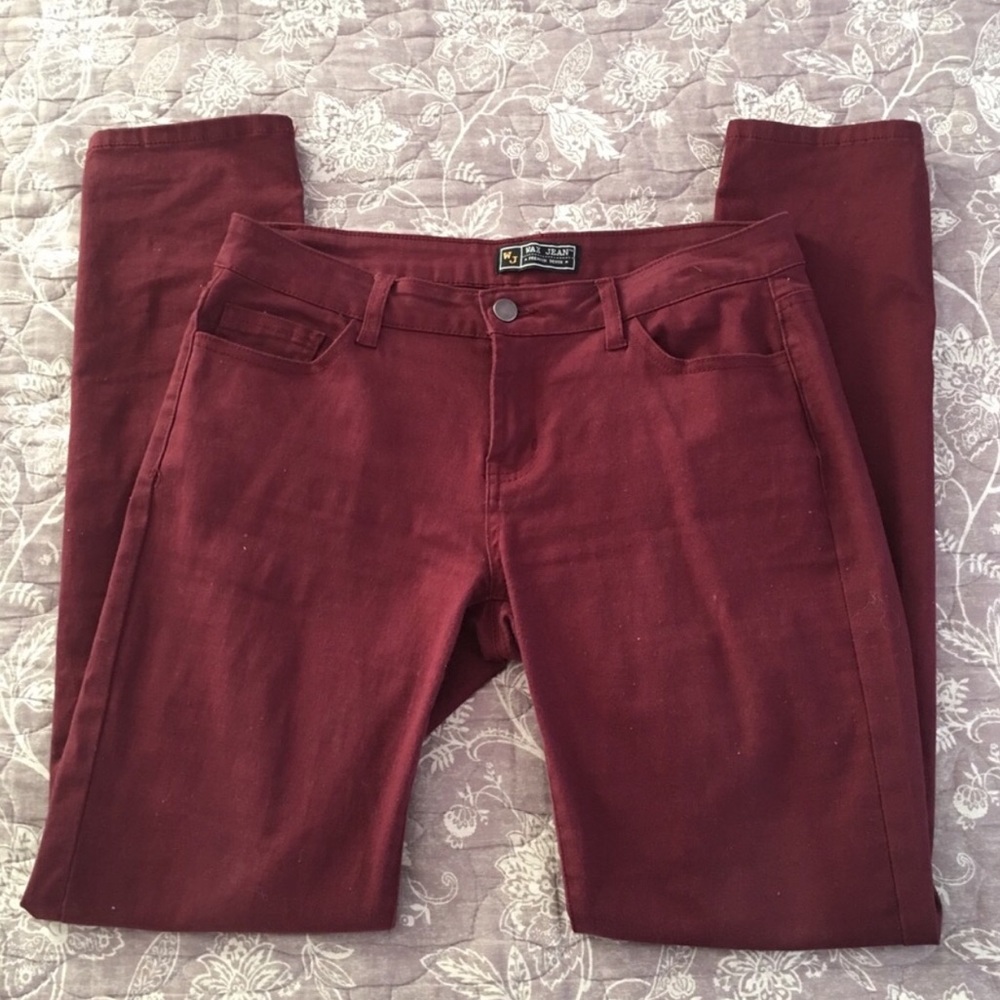 Maroon/ Burgundy Colored Jeans Pants